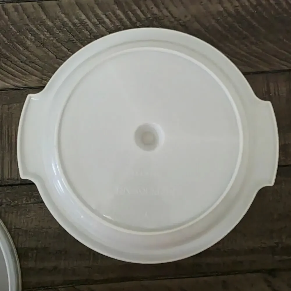 Vintage Tupperware Suzette Divided Relish Tray Dish 608-3 Handle Cover White